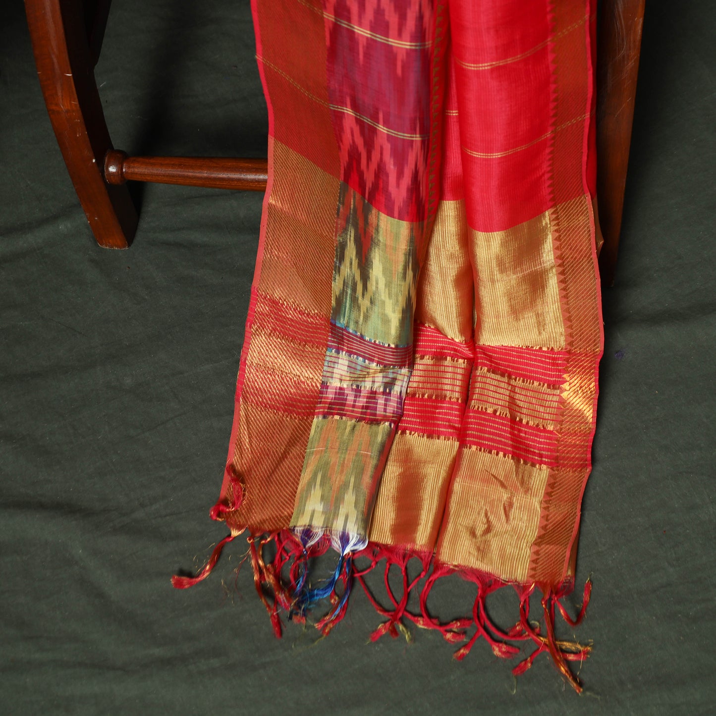 Mangalagiri Handloom Silk Cotton 3pc Unstitched Dress Material Suit Set 08