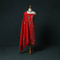 Red - Hand Embroidered Cotton 3pc Unstitched Dress Material 63
