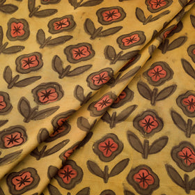 Pomegranate Peel Hand Block Print Modal Silk Fabric 02