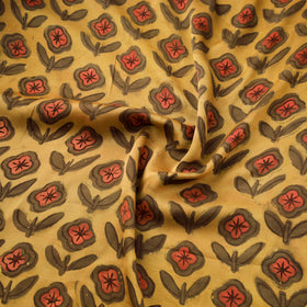 Pomegranate Peel Hand Block Print Modal Silk Fabric 02