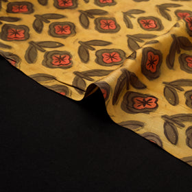 Pomegranate Peel Hand Block Print Modal Silk Fabric 02