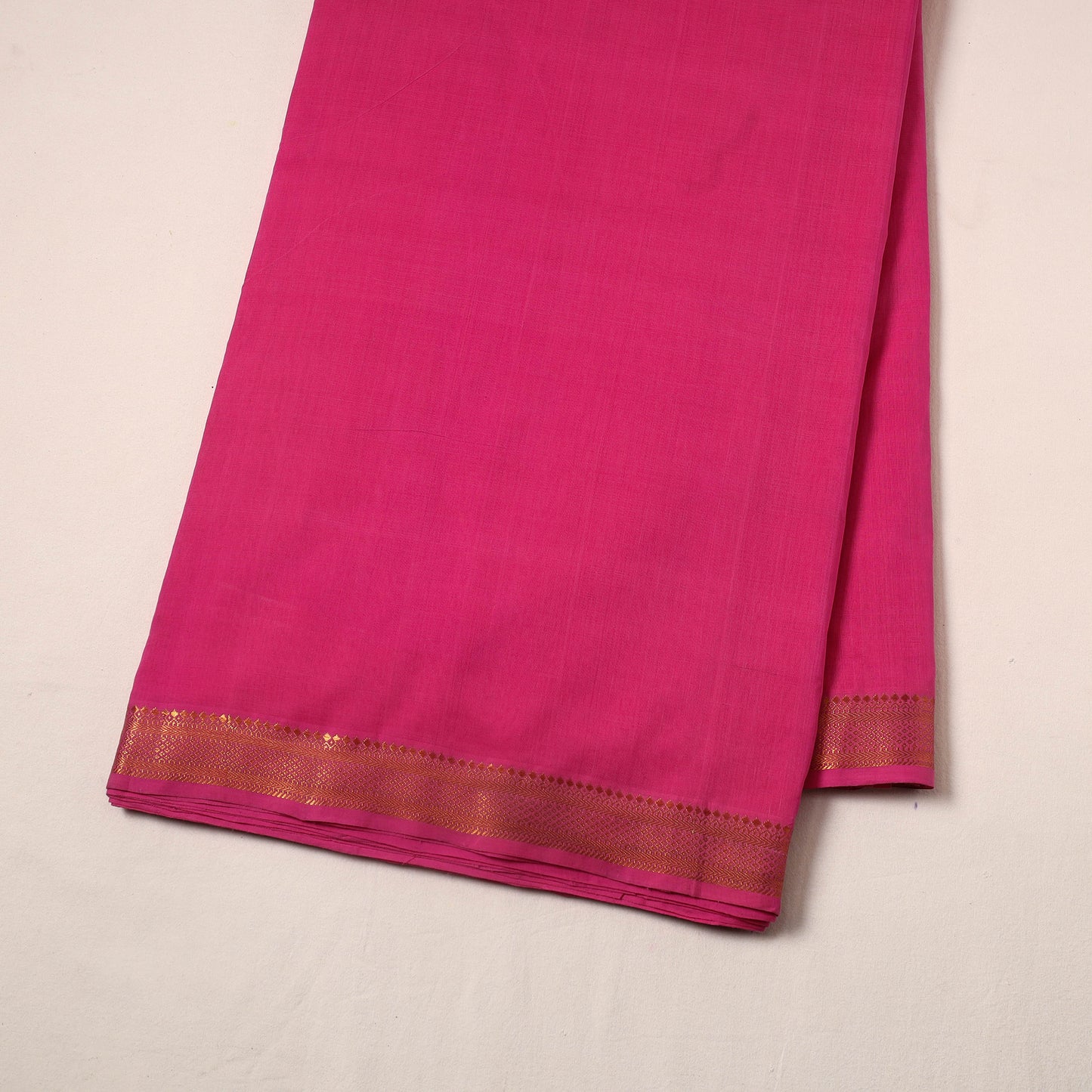 Pink - handloom mangalagiri cotton fabric with zari border