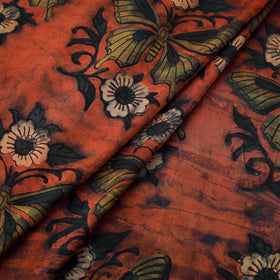 Pomegranate Peel Hand Block Print Modal Silk Fabric 04