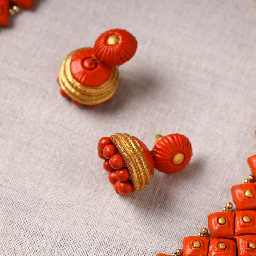 Bishnupur Handpainted Terracotta Necklace Set 64  1 64