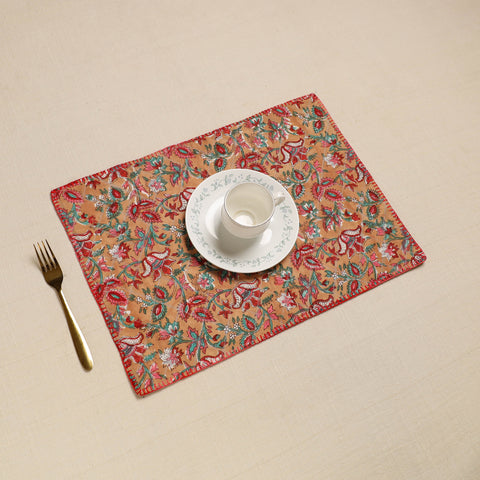 Hand Embroidered Floral Cotton Reversible Table Mat 24