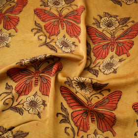Pomegranate Peel Hand Block Print Modal Silk Fabric 06