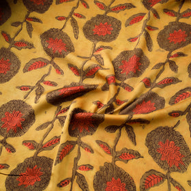 Pomegranate Peel Hand Block Print Modal Silk Fabric 07