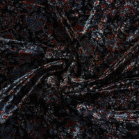 Black - Block Printed Velvet Natural Dyed Ajrakh Fabric 04