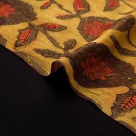 Pomegranate Peel Hand Block Print Modal Silk Fabric 07