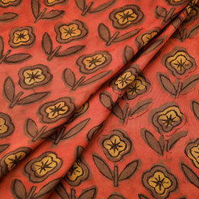 Pomegranate Peel Hand Block Print Modal Silk Fabric 08
