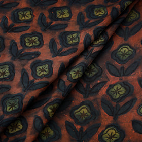 Pomegranate Peel Hand Block Print Modal Silk Fabric 09