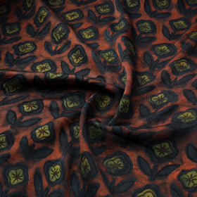 Pomegranate Peel Hand Block Print Modal Silk Fabric 09