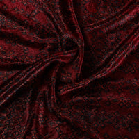 Red - Block Printed Velvet Natural Dyed Ajrakh Fabric 05