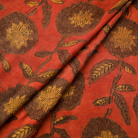 Pomegranate Peel Hand Block Print Modal Silk Fabric 10