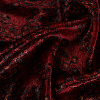 Red - Block Printed Velvet Natural Dyed Ajrakh Fabric 05