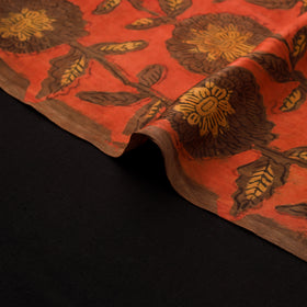 Pomegranate Peel Hand Block Print Modal Silk Fabric 10