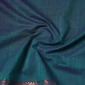 Green Handloom Mangalagiri Cotton Fabric with Zari Border