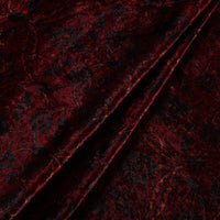 Red - Block Printed Velvet Natural Dyed Ajrakh Fabric 08