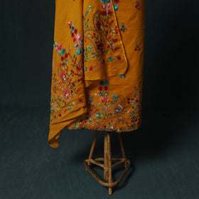 Orange - Hand Embroidered Cotton 3pc Unstitched Dress Material 70