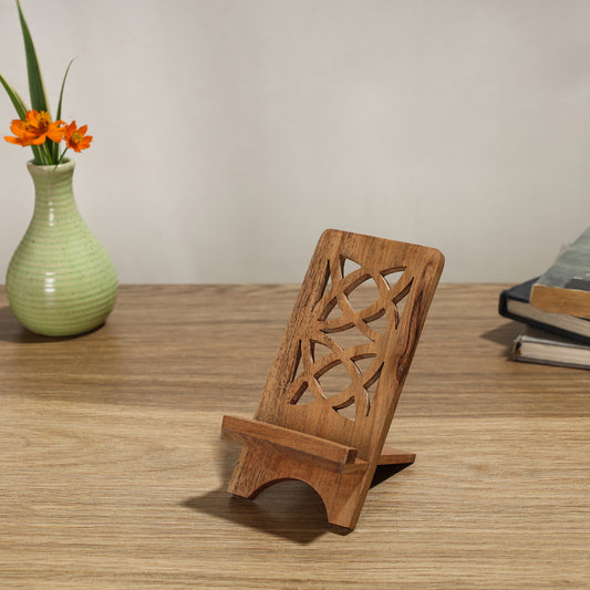 Handcarved Acacia Wood Mobile Stand 06