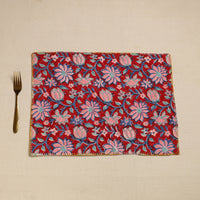 Hand Embroidered Floral Cotton Reversible Table Mat 36