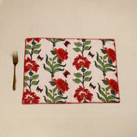 Hand Embroidered Floral Cotton Reversible Table Mat 38