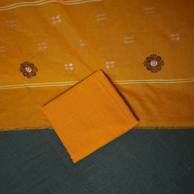 Sambalpuri Ikat Embroidered Cotton 3pc Unstitched Dress Material Suit Set 02