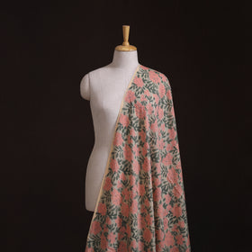 Handwoven Merino Wool Floral Hand Block Sanganeri Print Fabric 01