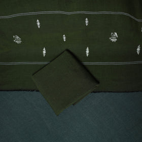 Sambalpuri Ikat Embroidered Cotton 3pc Unstitched Dress Material Suit Set 04