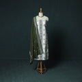 Sambalpuri Ikat Embroidered Cotton 3pc Unstitched Dress Material Suit Set 04