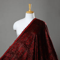 Red - Block Printed Velvet Natural Dyed Ajrakh Fabric 05