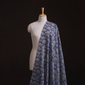 Handwoven Merino Wool Floral Hand Block Sanganeri Print Fabric 09