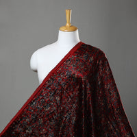 Red - Block Printed Velvet Natural Dyed Ajrakh Fabric 02