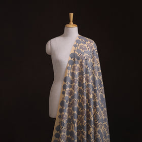 Handwoven Merino Wool Floral Hand Block Sanganeri Print Fabric 11