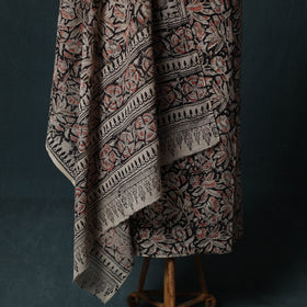 Beige - Kalamkari Hand Block Print Natural Dyed Cotton 2pc Unstitched Dress Material Kurta Set 15