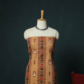Sambalpuri Ikat Embroidered Cotton 3pc Unstitched Dress Material Suit Set 07