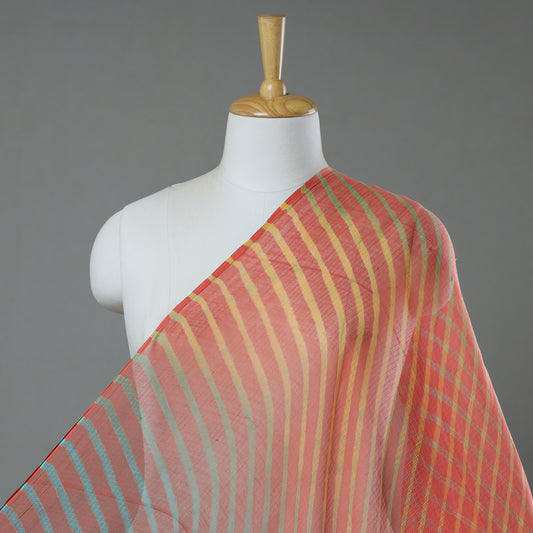 Red - Leheriya Tie-Dye Kota Doria Cotton Fabric 61