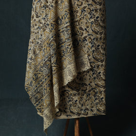 Beige - Kalamkari Hand Block Print Natural Dyed Cotton 2pc Unstitched Dress Material Kurta Set 16