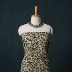 Beige - Kalamkari Hand Block Print Natural Dyed Cotton 2pc Unstitched Dress Material Kurta Set 16
