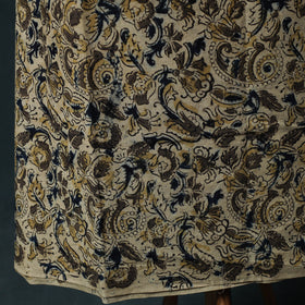 Beige - Kalamkari Hand Block Print Natural Dyed Cotton 2pc Unstitched Dress Material Kurta Set 16