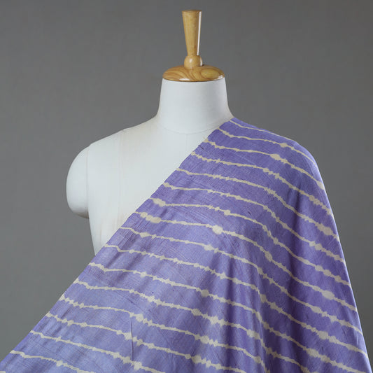 Purple - Leheriya Tie-Dye Tussar Silk Handloom Fabric 51