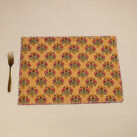 Red - Hand Embroidered Floral Cotton Reversible Table Mat 49