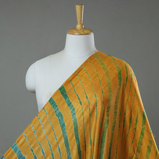 Yellow - Leheriya Tie-Dye Tussar Silk Handloom Fabric 50