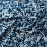 Block Printed Cotton Indigo Dabu Bagru Fabric 03