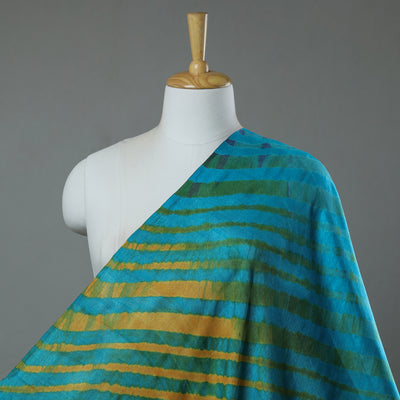 Blue - Leheriya Tie-Dye Tussar Silk Handloom Fabric 48