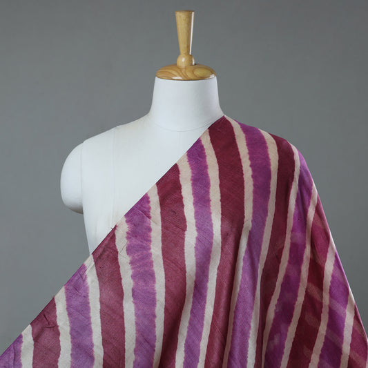 Pink - Leheriya Tie-Dye Tussar Silk Handloom Fabric 41