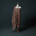 Brown - Kalamkari Hand Block Print Natural Dyed Cotton 2pc Unstitched Dress Material Kurta Set 20