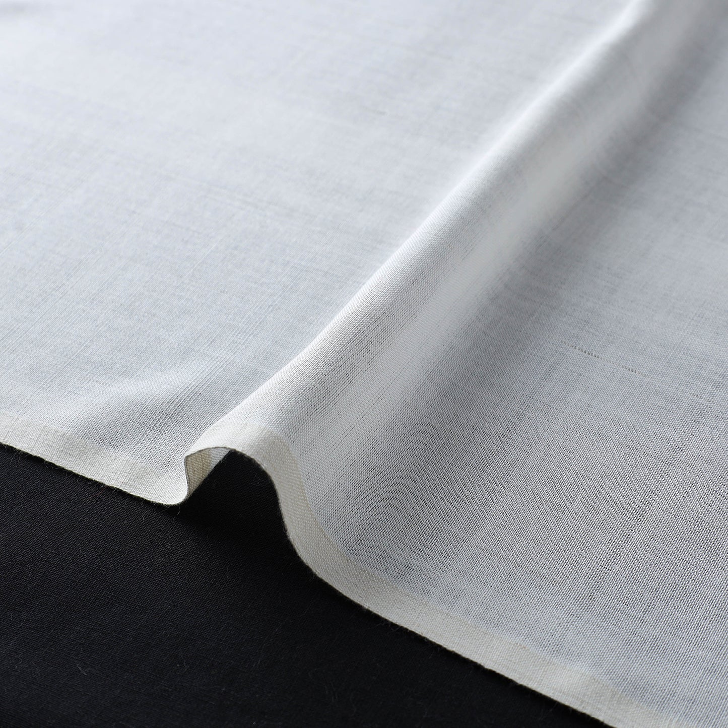 White - Bamboo Cotton Plain Handloom Fabric