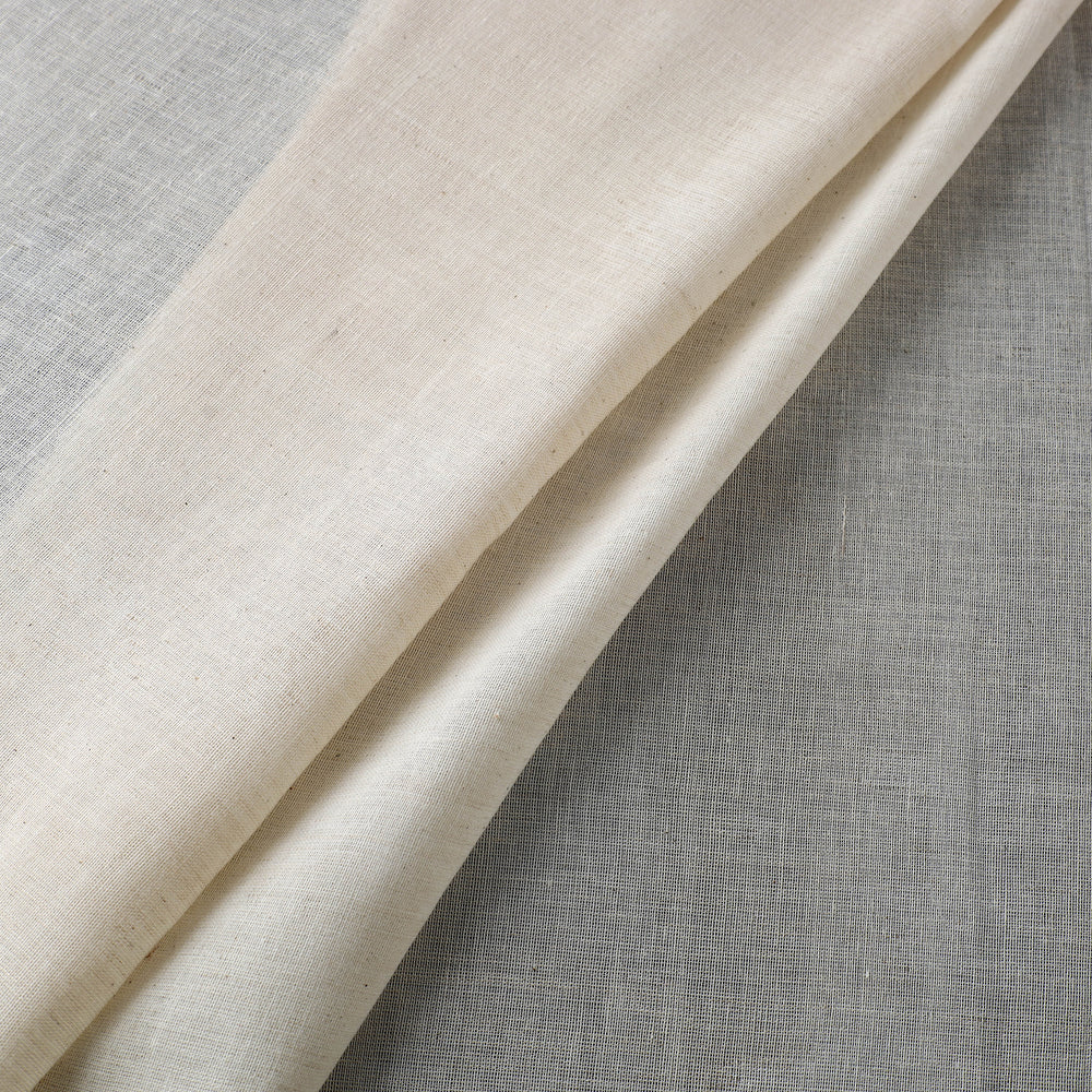 Off White - Handspun Organic Cotton Plain Handloom Fabric