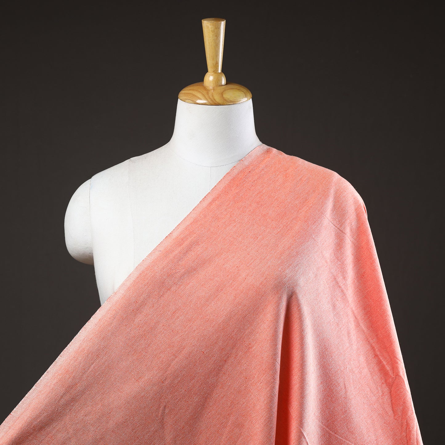 Peach - Jhiri Pure Handloom Cotton Fabric 07